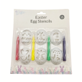 6PCS Easter Egg Stencils with 4PCS Water Color Pen